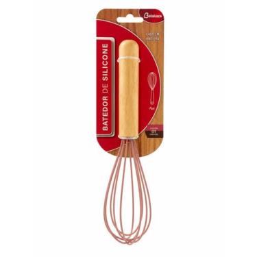 Imagem de Batedor de Silicone com Cabo de Madeira Fuê BK - Belakaza