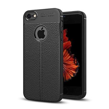 Imagem de CHAJIJIAO Capa ultrafina para iPhone 5 & 5s & SE TPU à prova de choque, capa traseira protetora para telefone (cor: preta)