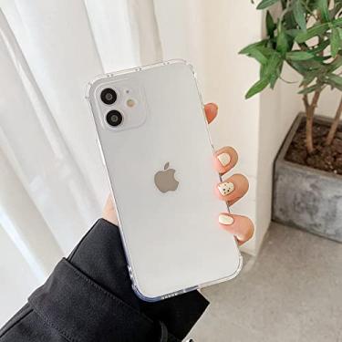 Imagem de Capas de telefone macias claras de cor doce para iPhone 12 Pro Max 11 Pro Max X XS XR 7 8 Plus 12mini tampa traseira, transparente, para iphone7Plus 8plus