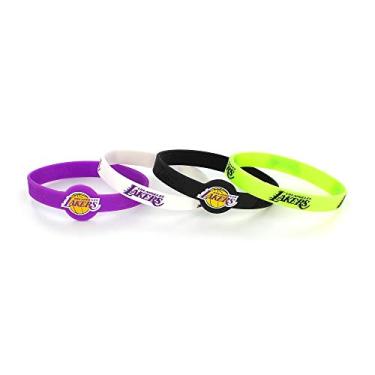 Imagem de Aminco Pulseiras de Silicone NBA Los Angeles Lakers, Coloridas, Pacote com 4 Unidades