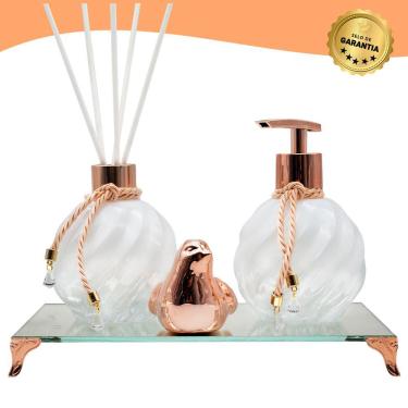 Imagem de Kit Lavabo Degradê Difusor E Saboneteira C/ Bandeja Deluxe