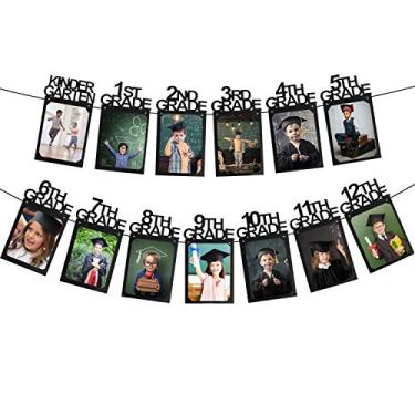 Imagem de (1-12th) - Class of 2019 Congrats Kindergarten-12 Grade Photo Banner -Perfect Graduation Decorations Party Supplies for Grad Party Bunting Black