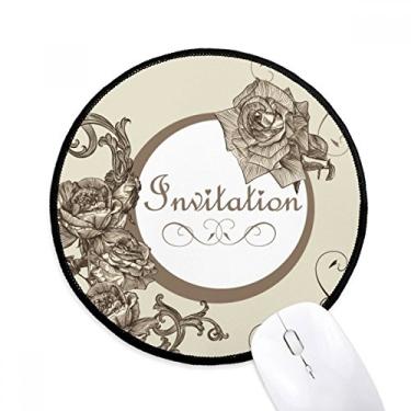 Imagem de DIYthinker Tapete de mouse antigo rosa planta flor padrão desktop escritório tapete redondo para computador