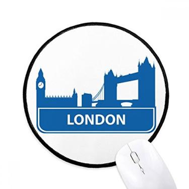 Imagem de DIYthinker London England Blue Landmark Pattern Mouse Pad Desktop Office Tapete Redondo para Computador