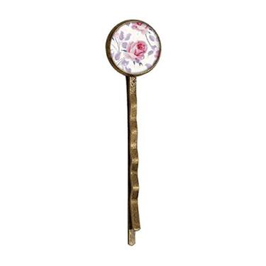 Imagem de Rosa rosa desenho arte planta retrô metal cabelo grampo chapéu