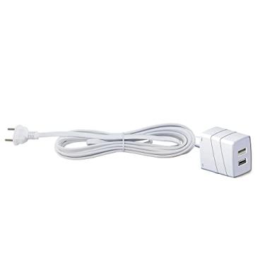 Imagem de Force Line - Carregador Usb A+C 3A com Cabo Prolongador de 3 metros branco