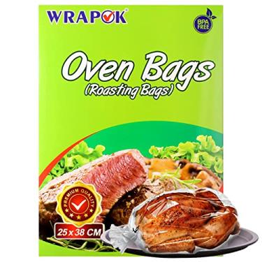 Imagem de WRAPOK Bolsas de assar para forno de peru sem bagunça para carne de frango, presunto de carne, aves de capoeira, frutos do mar, vegetais, 1 - Pack, 10 x 15 Inch, 1