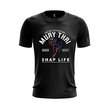Imagem de Camiseta Estampada Muay Thai Shap Life Artes Marciais Cor:Preto;Tamanho:G
