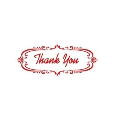 Imagem de Carimbo de borracha autotintante Thank You In Designer Border Office Stock (vermelho)