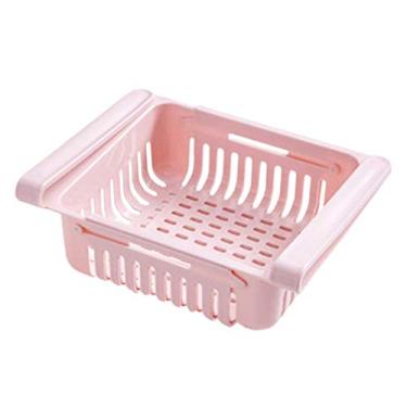 Imagem de FRCOLOR 2Pcs Frigorífico Caixa De Armazenamento Recipiente De Plástico Cesta Geladeira Gaveta Organizador para Casa (Rosa)