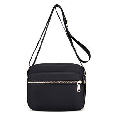 Imagem de Collsants – Bolsa pequena de nylon para viagem, com vários bolsos com zíper, Preto, One_Size