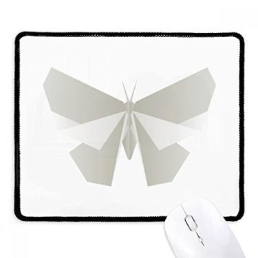 Imagem de Mouse pad abstrato branco borboleta padrão origami borda costurada tapete de borracha para jogos