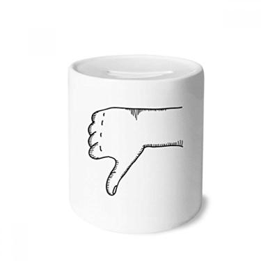 Imagem de DIYthinker Ridicule Gesture Line Desenho Padrão Dinheiro Caixa de Cerâmica Porta-Moedas Presente