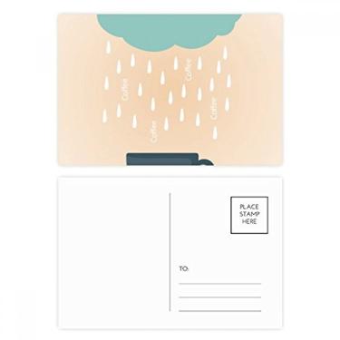 Imagem de Conjunto de cartão postal Rain Cloud Cup Smile Face Weather Cartão de felicitações