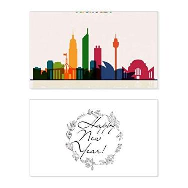 Imagem de Austrália – Marca-céus de Ano-Novo – Cartão de felicitações – Bless Message Present