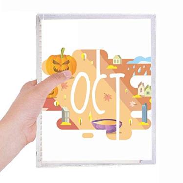 Imagem de Caderno de ilustração da temporada do mês de outubro, diário de folhas soltas recarregável, papelaria