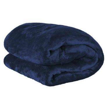 Imagem de Manta Soft Cobertor Casal Microfibra Azul Marinho - Sofisticada Moda C