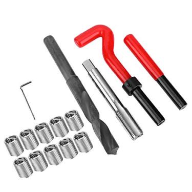 Imagem de Kit de inserção rosqueada, kit de ferramentas de reparo de rerosca métrica, 15 peças M14X1,25, kit de reparo de rosca, para interruptor de alta tensão de carro