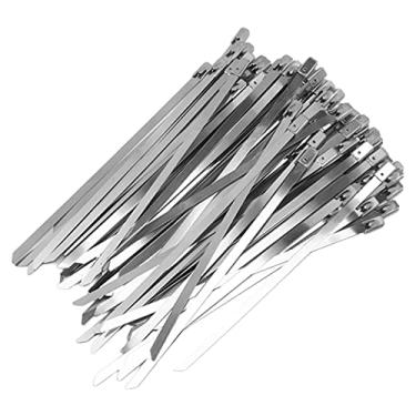 Imagem de Kit de abraçadeiras para cabos, abraçadeira de aço inoxidável com autotravamento amplo para construção (tipo A)