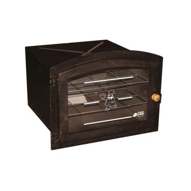Imagem de Forno em Ferro Fogão a Lenha Grande Porta Vidro 50x46x31cm