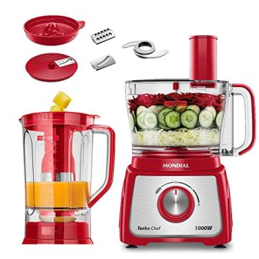 Imagem de Multiprocessador Turbo Chef 7 em 1, Mondial, Vermelho, 1000W, 220V - MPN-01-RE
