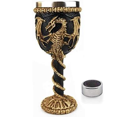 Imagem de Medieval GOT Dragon Chalice Goblet Dungeons & Dragons Game Gift Ideas of Thrones Merchandise Drinking Cup Vessel com anel de gotejamento de vinho