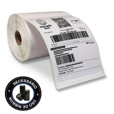 Imagem de 1 Rolo Etiqueta ZEBRA ZP 500 Plus 10x15 Cm Couchê Serrilha