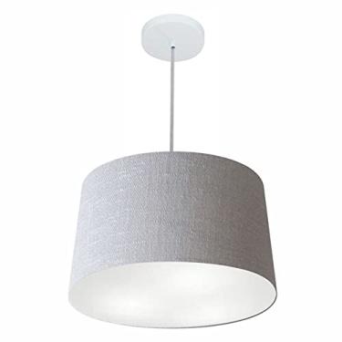 Imagem de Lustre Pendente Cone Cúpula Tecido 30/45x40, Vivare Iluminação, Pendente4156 CZ, Cinza, Médio