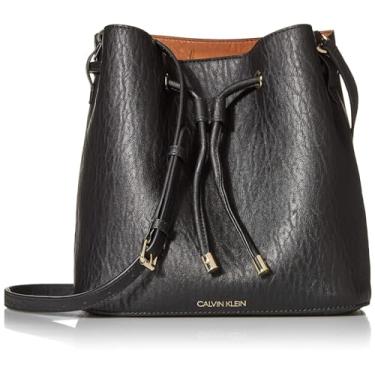 Imagem de Calvin Klein Bolsa feminina Gabrianna Novelty Bucket Shoulder, Preto, One Size