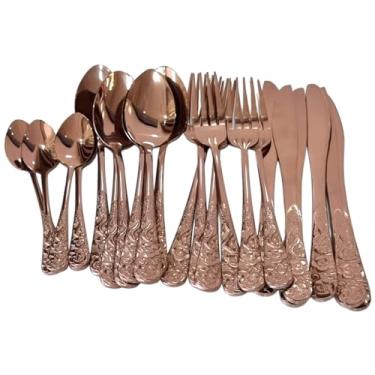 Imagem de Faqueiro Talheres Rose Gold De Luxo Super Trabalhado 24 Pçs
