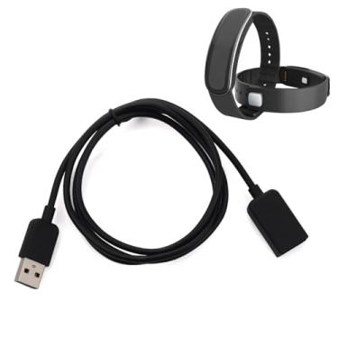 Imagem de Carregador de relógio de pulseira, borracha TPE fio macio cabo de carregamento USB leve inteligente carregador de relógio para 4 1 m/3,28 pés preto