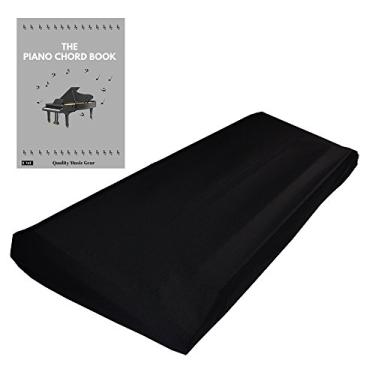 Imagem de QMG Capa protetora contra poeira de teclado extensível para teclados 88: Melhor para todos os Pianos e Consoles Digitais – Cabo elástico ajustável; Lavável na máquina – 49"×17"×6".