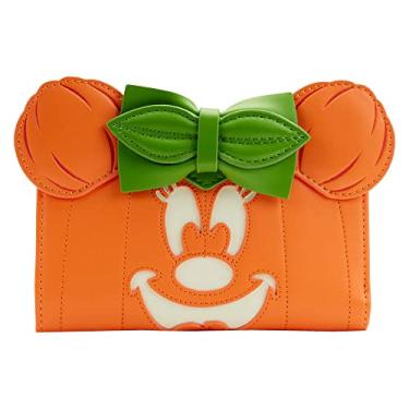 Imagem de Carteira Minnie Mouse com aba de abóbora que brilha no escuro, Laranja, One Size, Carteira de encaixe