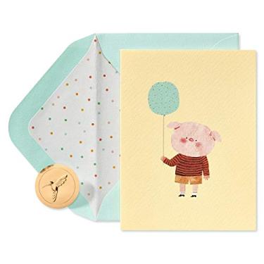 Imagem de Papyrus Cartão de aniversário (Balão segurando porco, pequenas surpresas)
