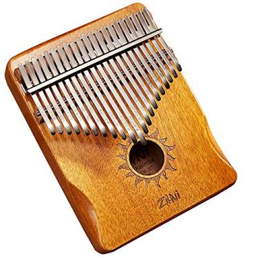 Imagem de Kalimba 21 teclas piano de polegar portátil piano de dedo mogno instrumento marimba com martelo de afinação, 18 cm x 13 cm cor de madeira