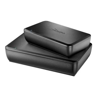 Imagem de Rocketfish Kit de alto-falante traseiro sem fio - Kit de alto-falante com remetente e receptor - Sistema de áudio de cinema em casa e entretenimento - Sistema de som surround sem fio com tamanho