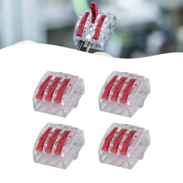 Imagem de Kit 4 Conector Reutilizável P/ Emenda de Fios 3 Polos HCRN-3
