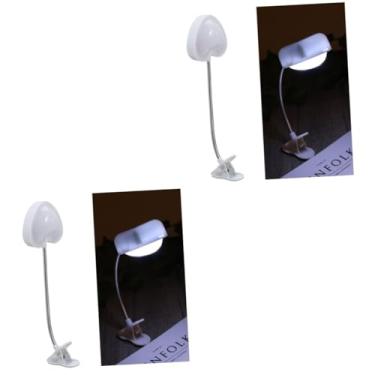 Imagem de UKCOCO 2 Unidades braçadeira luz abajur a pilha Lâmpada LED com bateria lâmpada mesa para crianças lâmpada clipe luminárias mesa luz mesa clipe luz dobrável luz do livro