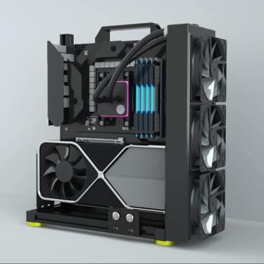 Imagem de Banco de teste de estrutura de montagem criativa para PC, capa de moldura aberta, suporte para placa-mãe de computador faça você mesmo, chassi de moldura de alumínio aberto ITX ATX MATX/EATX (EATX)