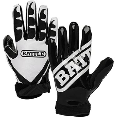 Imagem de Battle Luvas de futebol esportivo ultra-stick wide receiver - luvas de futebol adulto e jovem - adulto GG, preto/branco