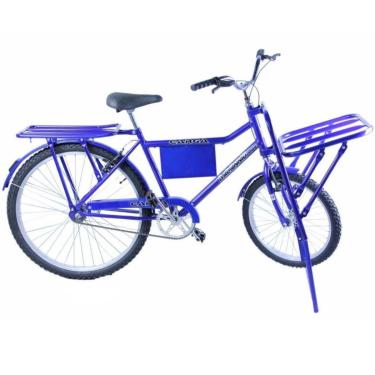 Imagem de Bicicleta de Carga com Bagageiro Aro 26 cor Azul-Unissex