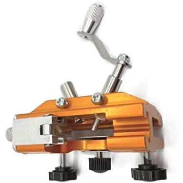 Imagem de Gabarito de afiação de corrente de motosserra, kit de afiador de motosserra Deluxe Afiação de motosserra, adequado para todos os tipos de serras de corrente, com 3 cabeças de moagem, com 3 c