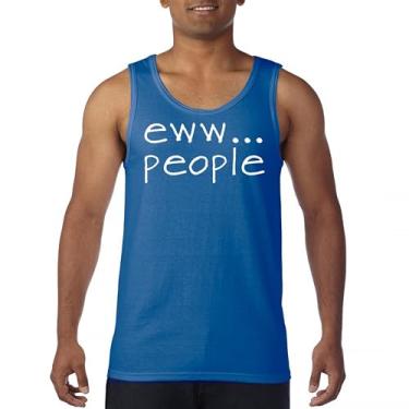 Imagem de Camiseta regata Eww... People Funny Anti-Social Humor Humans Suck Introvert Anti Social Club Sarcastic Geek Men's Top, Azul, XXG