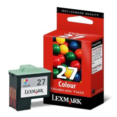 Imagem de Lexmark Cartucho de tinta para impressão colorida nº 27 10N0227 para impressoras Lexmark inkjet Z13, Z23, Z25, Z33, Z35 - amarelo, ciano e magenta