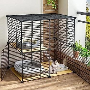 Imagem de Gaiola para gatos Gaiolas para animais de estimação para gatos Cercadinho para gatos Gaiola para gatos ao ar livre Gaiola para gatos Cercadinho dobrável Gaiolas para gatos Porta-gatos Gaiola