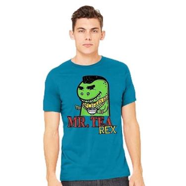 Imagem de TeeFury - Camiseta masculina Mr. Tea Rex, Royal, M