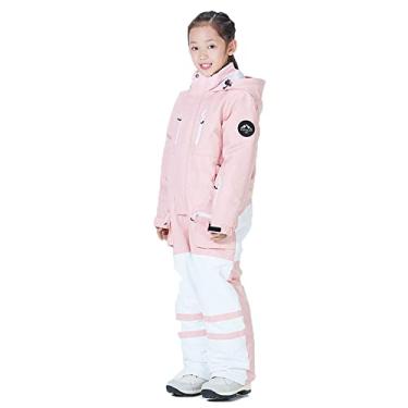 Imagem de Bestgift Terno de Esqui Jovem de Uma Peça Jaqueta e Valça de Esqui para homens e mulheres Jaqueta à prova de vento e à prova água Ternos para uso ao ar livre Azul P