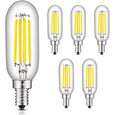 Imagem de Lâmpada led base e12 t25 4w lâmpada espiral tubular 3000k branco quente 5000k luz do dia 50w lâmpada equivalente 110v 220v (8 peças), luz do dia, 4w