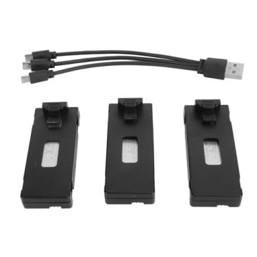 Imagem de Bateria de lítio Obetuens para drone 3PCS, recarregável 1800MAH 3.7V para E88 E88Pro E100 E99 K3 K6 E89 P1 P4 P5 com cabo de carregamento 3 em 1