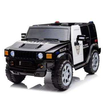 Imagem de  Mini Carrinho Elétrico Policia Com Controle Remoto Som Luz Bateria 12v
